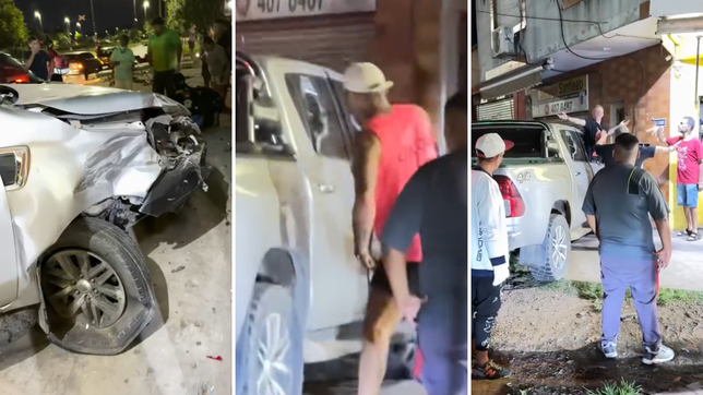 un conductor borracho cruzo en rojo, choco contra un auto y atropello a un kiosquero