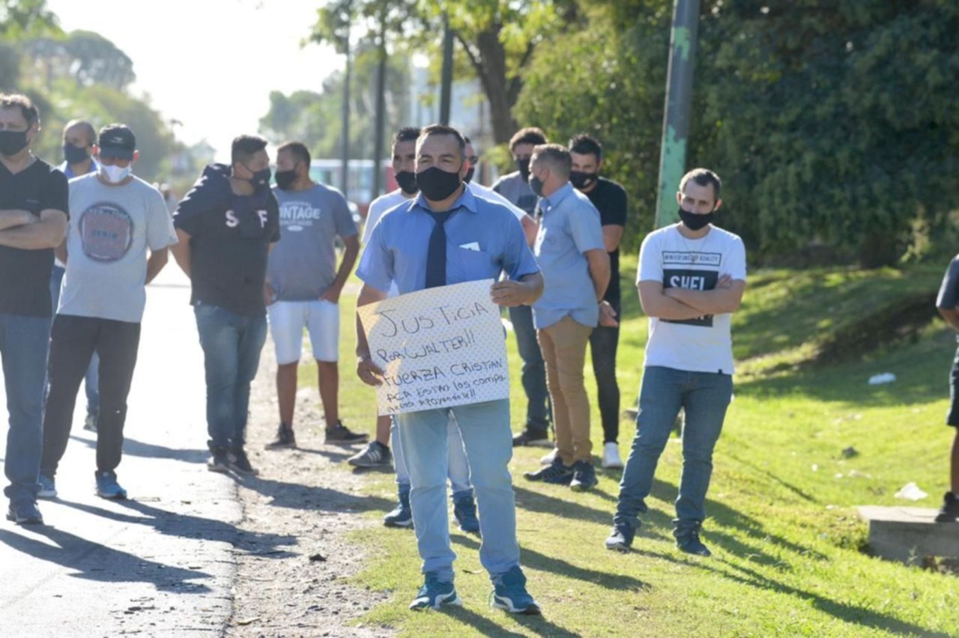Marcha de choferes de la línea Oeste