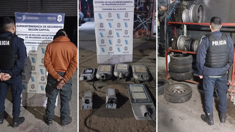 Allanaron dos gomerías y recuperaron catorce luminarias del alumbrado público que habían sido robadas