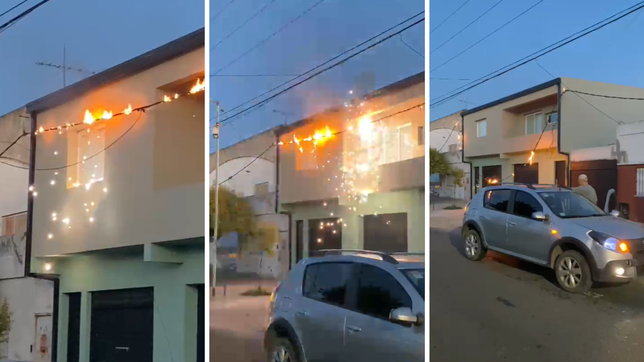chipazos, fuego y alarma en un barrio de la plata por el incendio de una cuadra de cables electricos