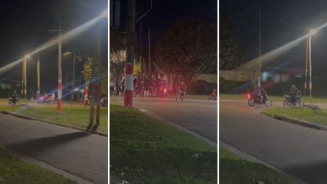 una caravana de motos sembro el panico con disparos, destrozos y robos