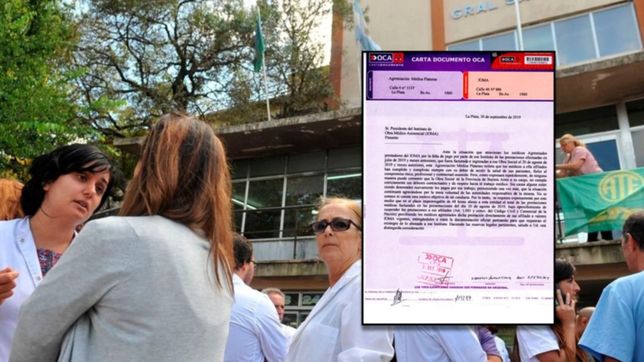 con una carta documento, los medicos amenazan con cortar el servicio a los afiliados de ioma