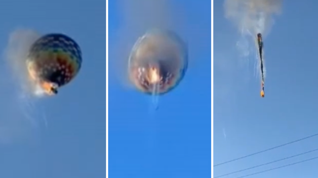 tragedia: se icendio un globo aerostatico y cayo: murieron ocho personas y hay varios heridos
