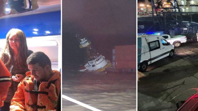 un barco paraguayo naufrago en el rio de la plata y los tripulantes fueron trasladados a ensenada