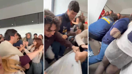 Estudiantes de Psicología se enfrentaron con militantes libertarios y terminaron a las piñas Estudiantes de Psicología se enfrentaron con militantes libertarios y terminaron a las piñas