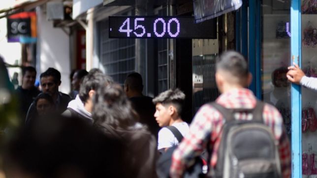 el dolar toco los $45, bajo sobre el cierre y marco un nuevo record en la plata