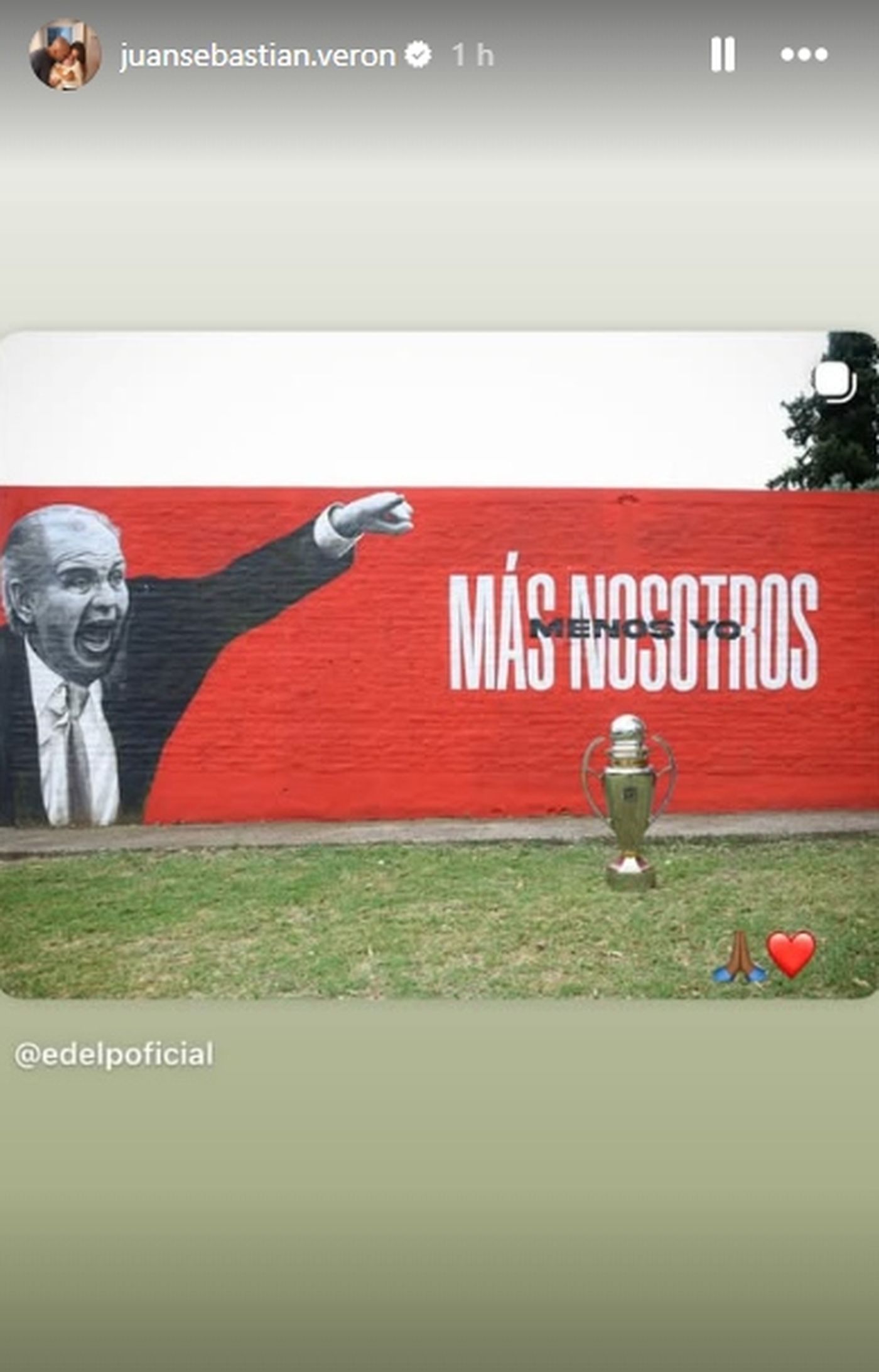 El posteo de Juan Sebastián Verón.