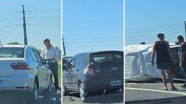 impactante choque en cadena de cinco autos en la autopista la plata - buenos aires
