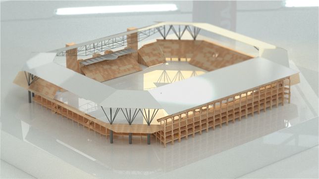 un grupo de fanaticos de gimnasia presento un sorprendente proyecto para renovar el estadio del bosque