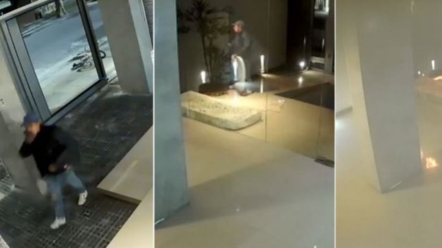 video: prendieron fuego medidores de gas y casi hacen volar un edificio de la plata