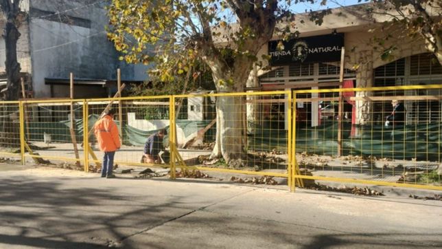 con desmonte y nuevas veredas sigue la transformacion del centro comercial de villa elisa