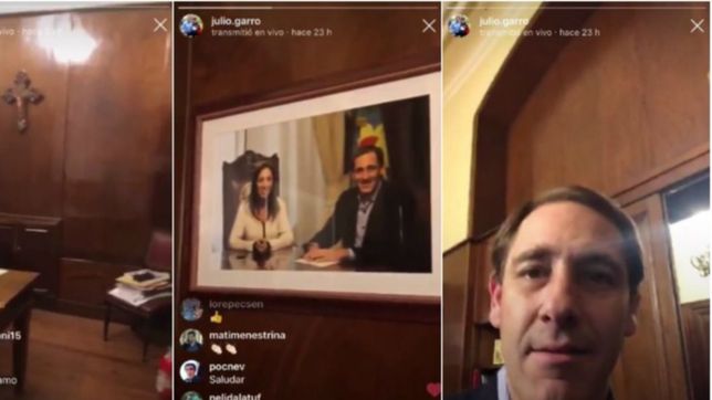 ¿como es el despacho de garro? el intendente se sumo al instagram live