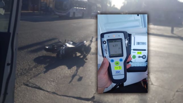 choco a un motociclista, huyo y cuando la atraparon comprobaron que estaba borracha