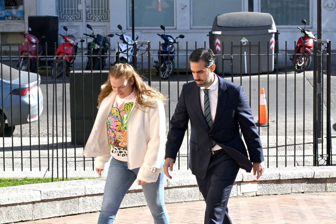 Natalia Foresio al llegar este martes a los Tribunales Federales de La Plata