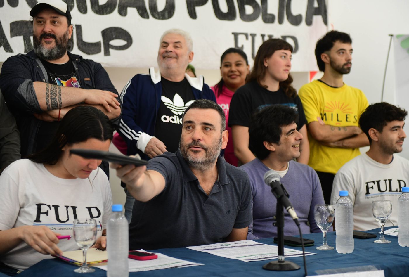 La protesta fue confirmada en una conferencia de prensa por el Frente Gremial de la UNLP.