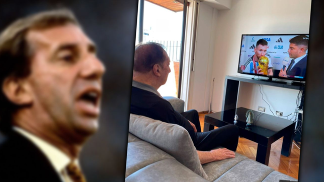 de campeon a campeon: la emotiva foto de bilardo viendo a messi con la copa del mundo