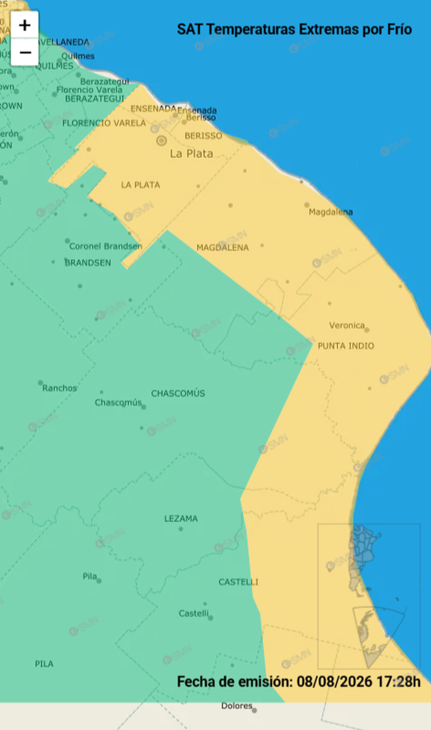 Hay alerta amarillo por bajas temperaturas para La Plata y la regi&oacute;n