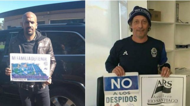 juan sebastian veron y pedro troglio, unidos en defensa de los trabajadores reprimidos