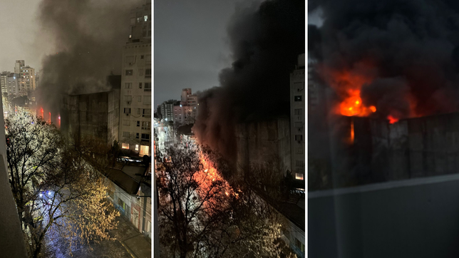 se incendia un deposito en pleno centro y evacuan a los vecinos por peligro de derrumbe