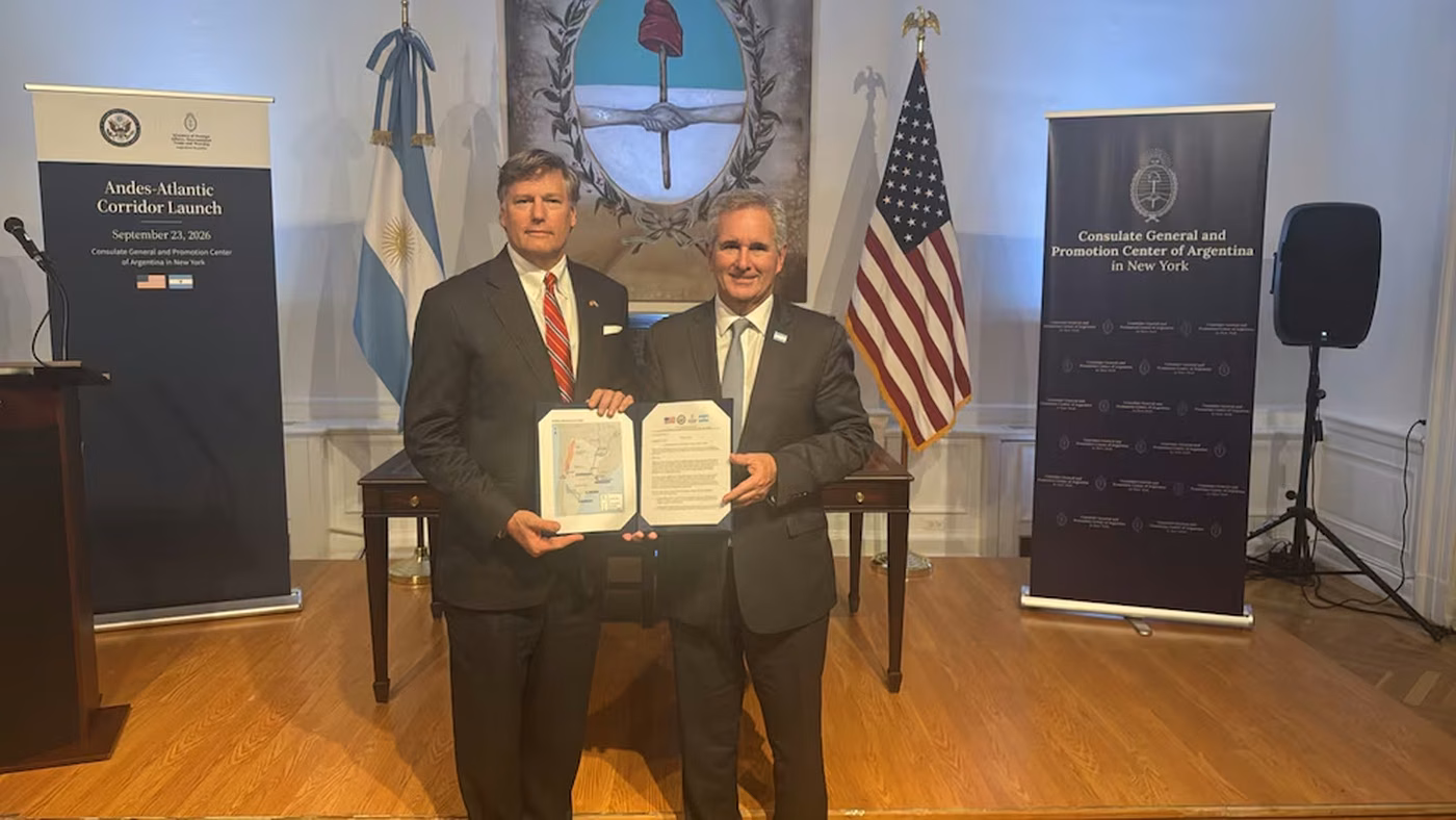 El subsecretario de Estado Chris Landau y el canciller Pablo Quirno