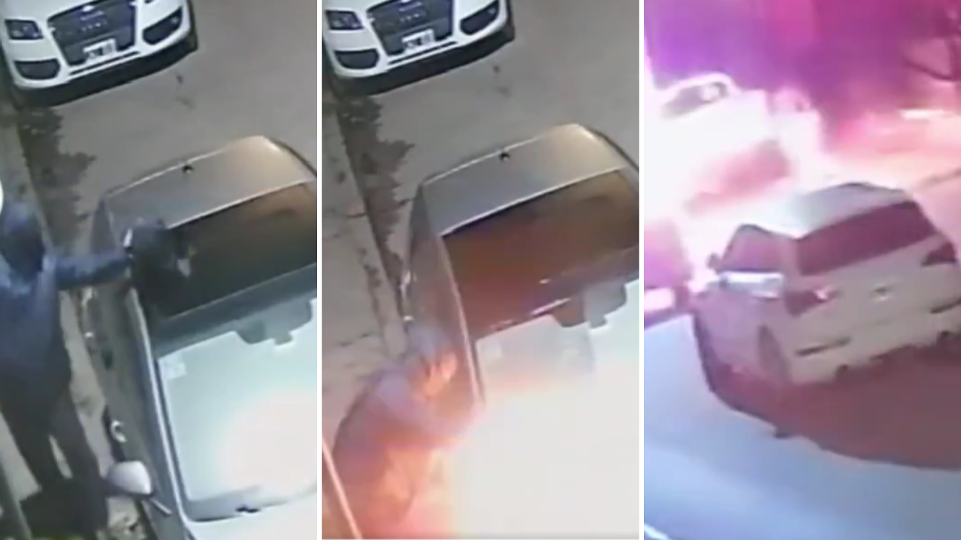 Un hombre quiso incendiar un auto en Tolosa y casi se prende fuego a lo bonzo