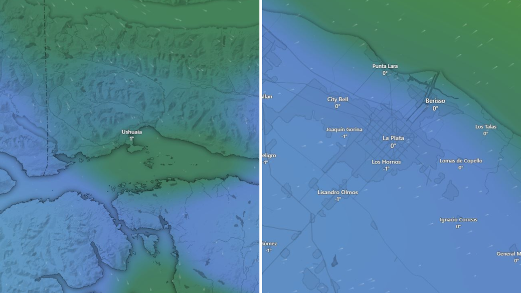 Este martes arrancó con más frío en La Plata que en Ushuaia