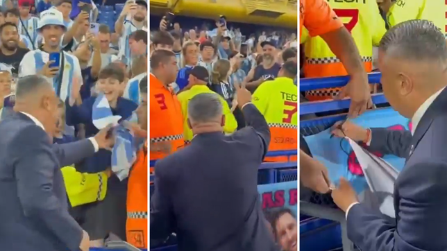 el momento en el que hinchas de la seleccion le pidieron fotos y autografos a chiqui tapia