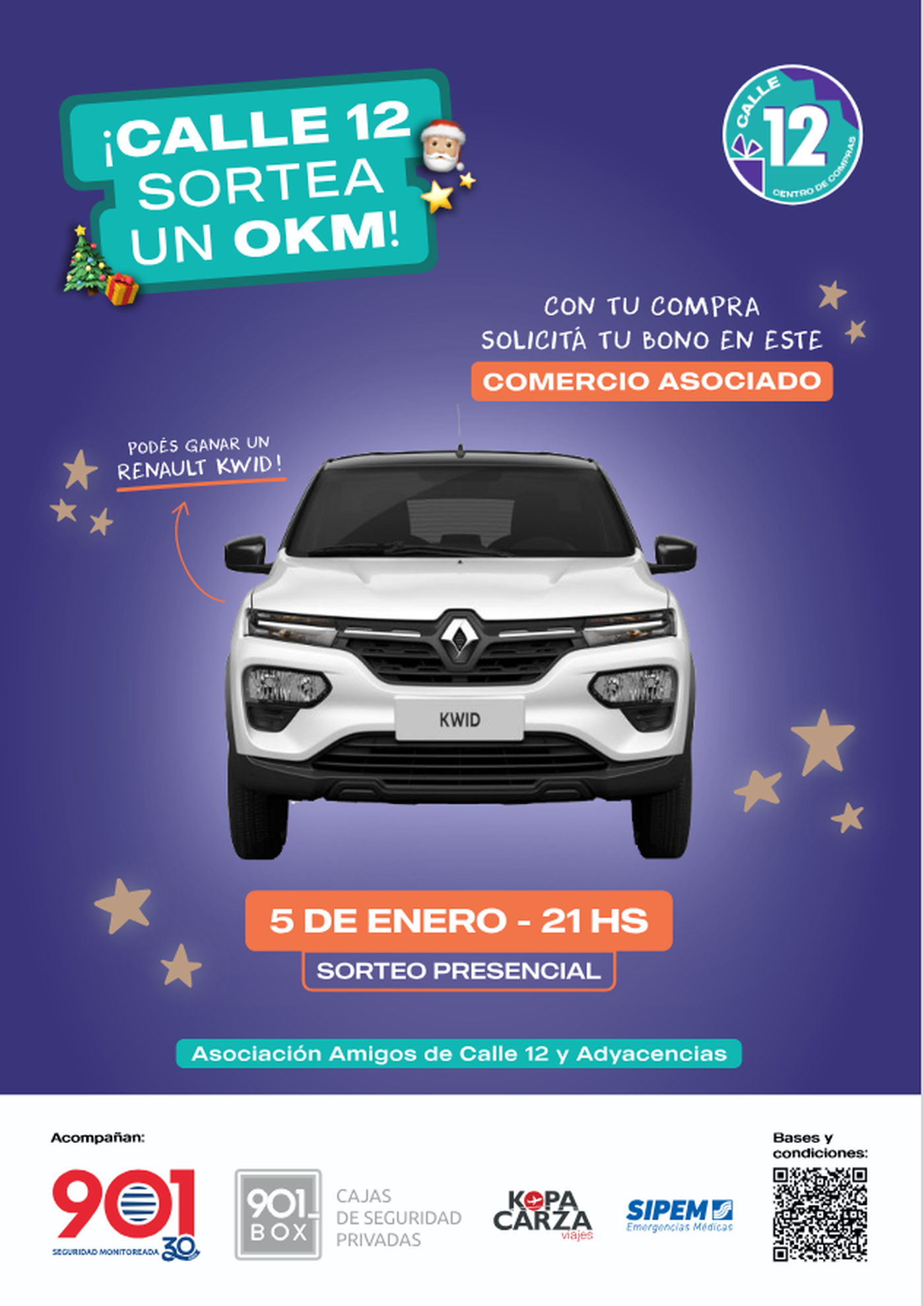 Los bonos para el sorteo podrán conseguirse en cualquiera de los locales adheridos o la sede de la Asociación de Amigos de Calle 12 y Adyacencias