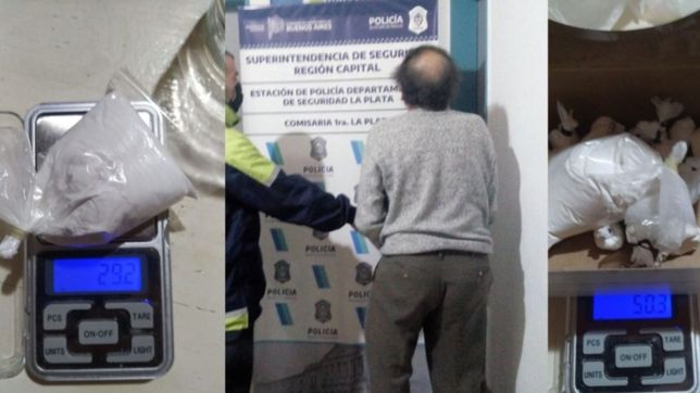 tras un allanamiento, detuvieron a un hombre de 68 anos con 50 gramos de cocaina