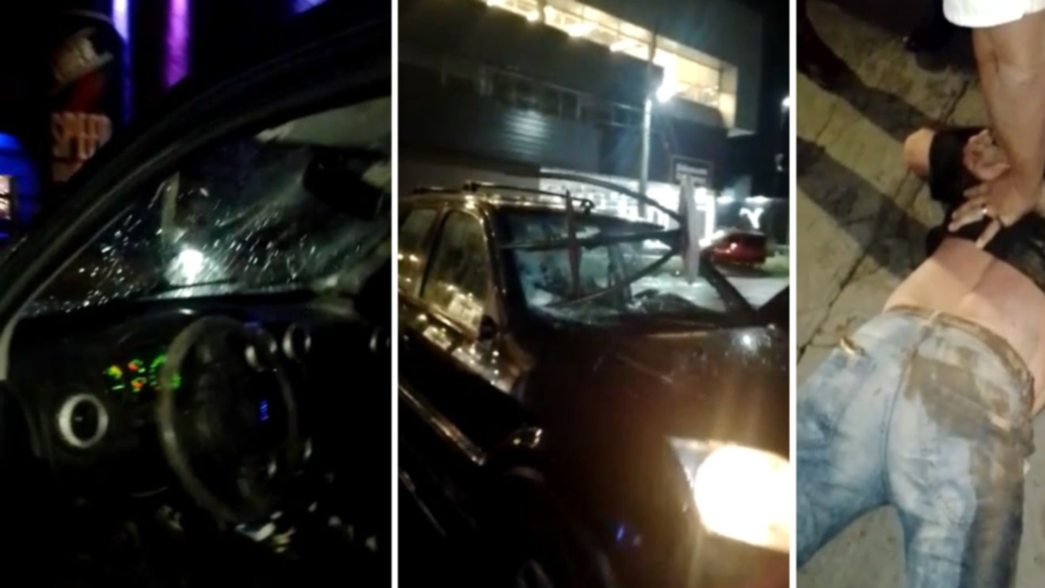 VIDEO: Lo sacaron borracho de un boliche, fue a buscar el auto y lo incrustó en el frente