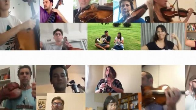 los musicos del teatro argentino tocaron desde sus casas y grabaron un emocionante video por la cuarentena