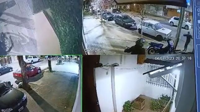 video: en pocos minutos amenazaron a un hombre en la plata y le robaron la moto