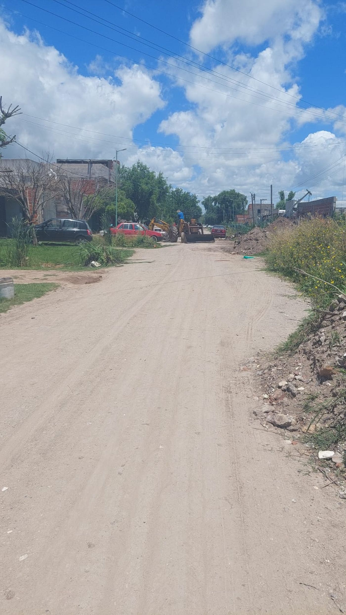 La calle antes de las obras realizadas por la Municipalidad de Berisso
