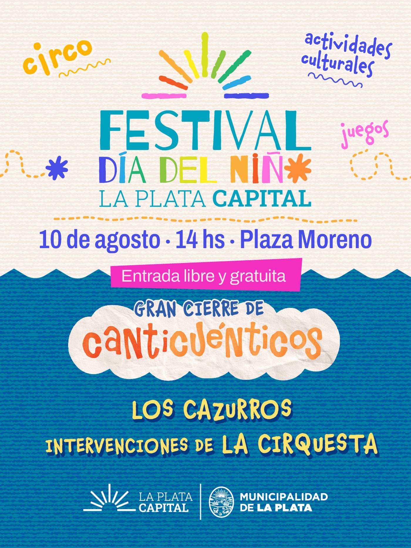 La Municipalidad de La Plata prepara un domingo de entretenimiento gratuito en Plaza Moreno por el Día del Niño