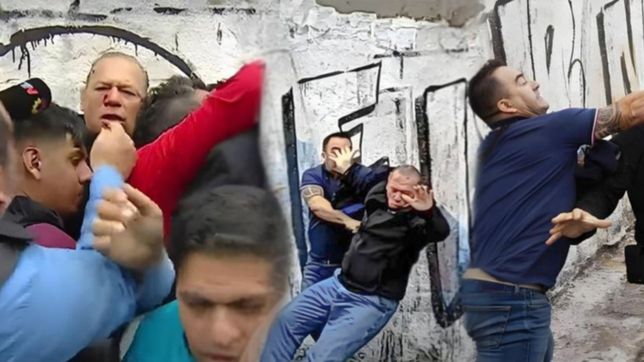 todas las fotos y videos del ataque a berni en las protestas por el crimen del colectivero