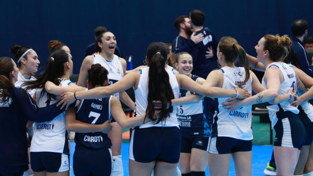 las lobas lo dieron vuelta y volvieron a festejar en el clasico de voley ante estudiantes