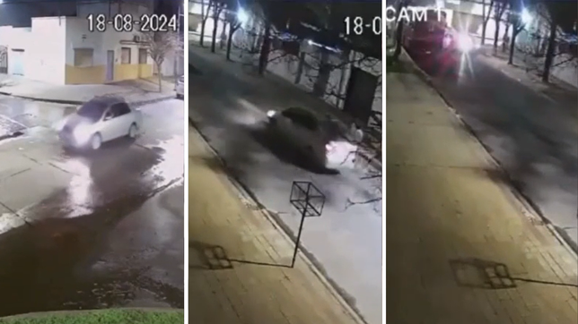 hizo tres cuadras en contramano por la plata, choco a otro auto y escapo