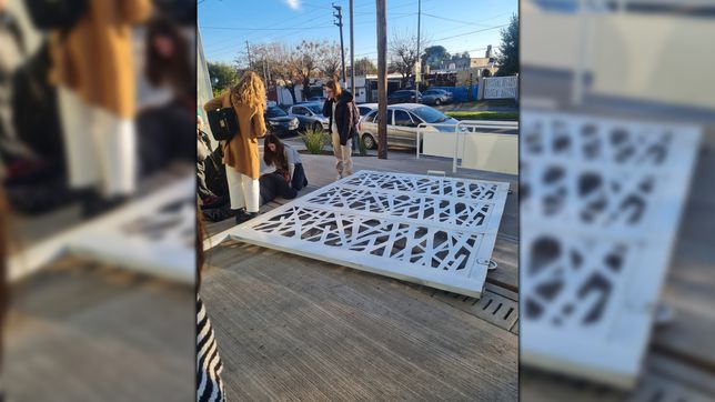 se desplomo un porton del colegio raices y aplasto a una docente en pleno horario de ingreso