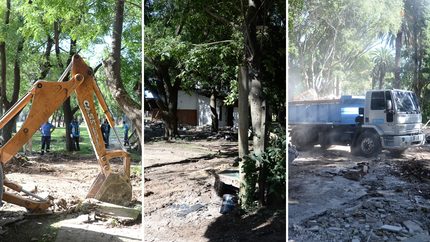 El video que muestra las obras en el Parque San Martín para la construcción de la cancha de fútbol 5