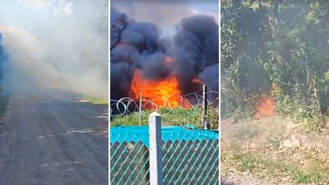 tension por un feroz incendio en las inmediaciones de la carcel de gorina