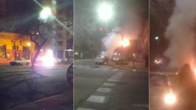 viajaban en un remis, se prendio fuego en 10 y 60 y casi explotan por los aires