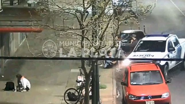 video: grafiteaban persianas de comercios de calle 12 y fueron detenidos