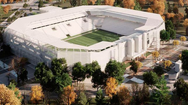 recrearon con inteligencia artificial la construccion del nuevo estadio del bosque