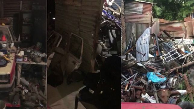 video: asi era por dentro el desarmadero que fue hallado en los hornos