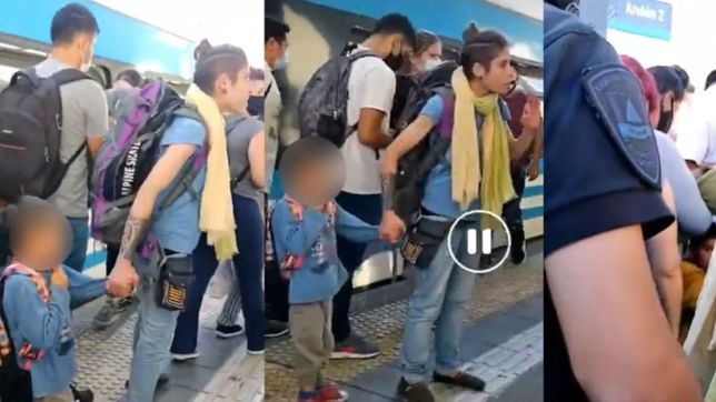 la violenta discusion entre una mujer y un policia en el tren roca que se volvio viral