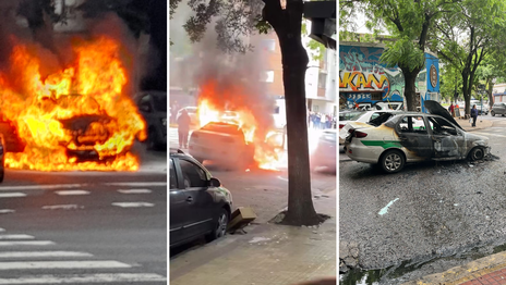 Un taxi se prendió fuego en pleno centro de La Plata y generó alarma entre los vecinos