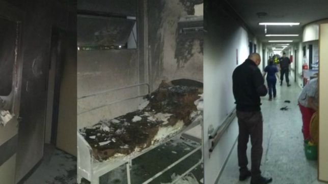 estaba internado, prendio un cigarrillo y provoco un incendio en el hospital de gonnet