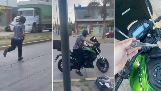 asi intentaron robarse una moto en la plata y huyeron mientras los estaban filmando