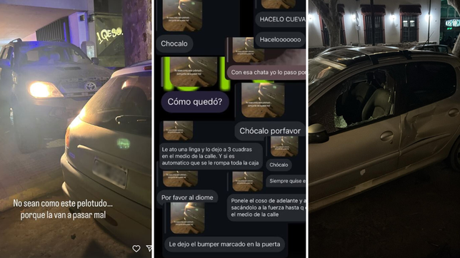le taparon la salida de la camioneta en un edificio de la plata, decidio chocar el auto y lo anuncio en redes