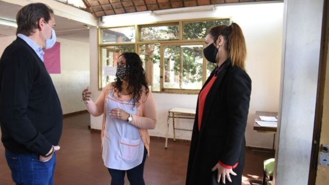 garro y quintero chasman recorrieron las nuevas instalaciones de la escuela 57 de la plata